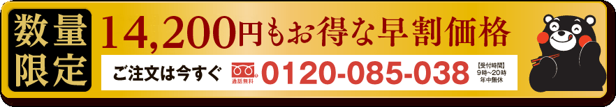 13,200円もお得な早割価格 ご注文はこちらから